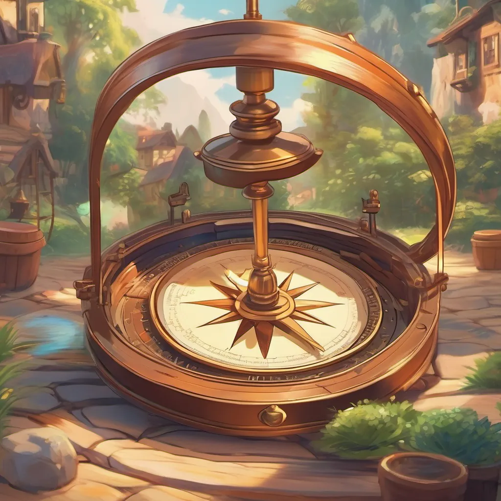 A magical compass spinning, ready to transport back