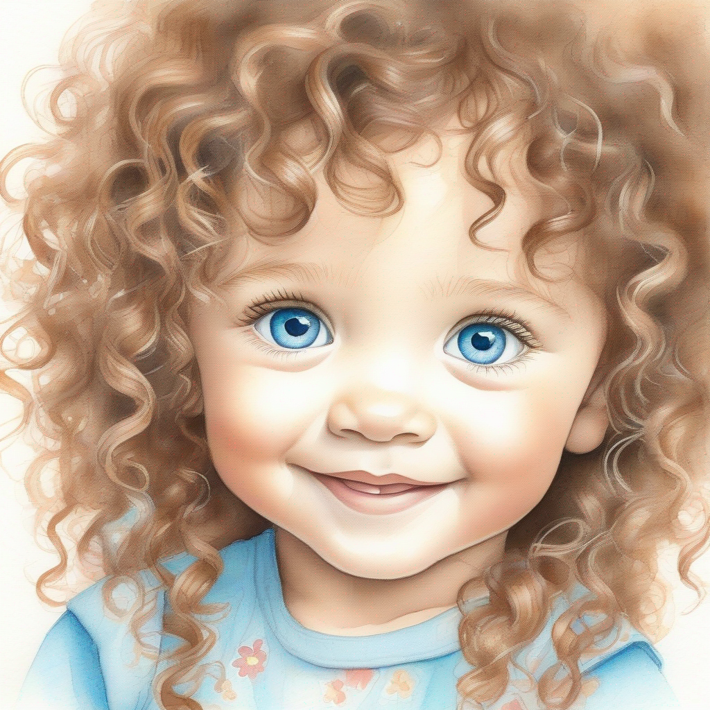 Curly brown hair, bright blue eyes, kind-hearted helping raise awareness about adoption, gratitude.