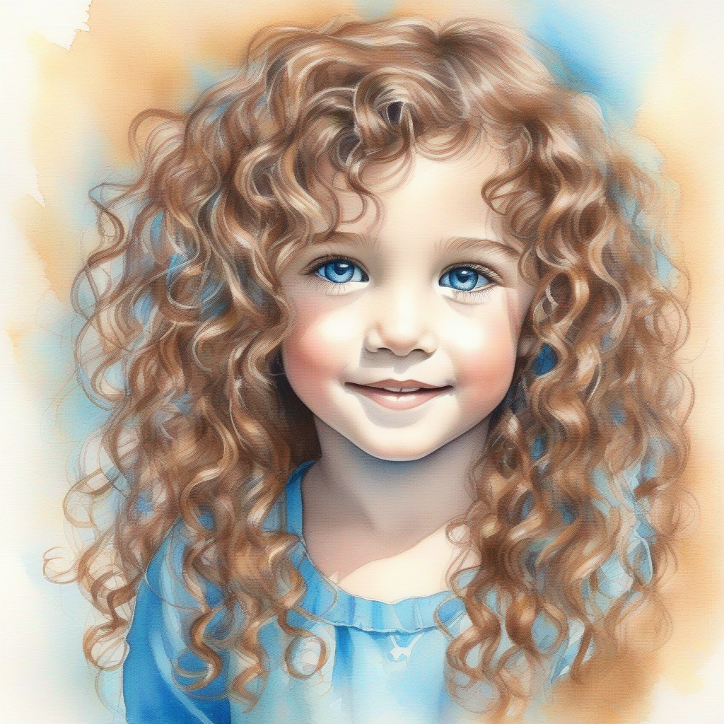 Curly brown hair, bright blue eyes, kind-hearted inspiring others with love, hope, and kindness.