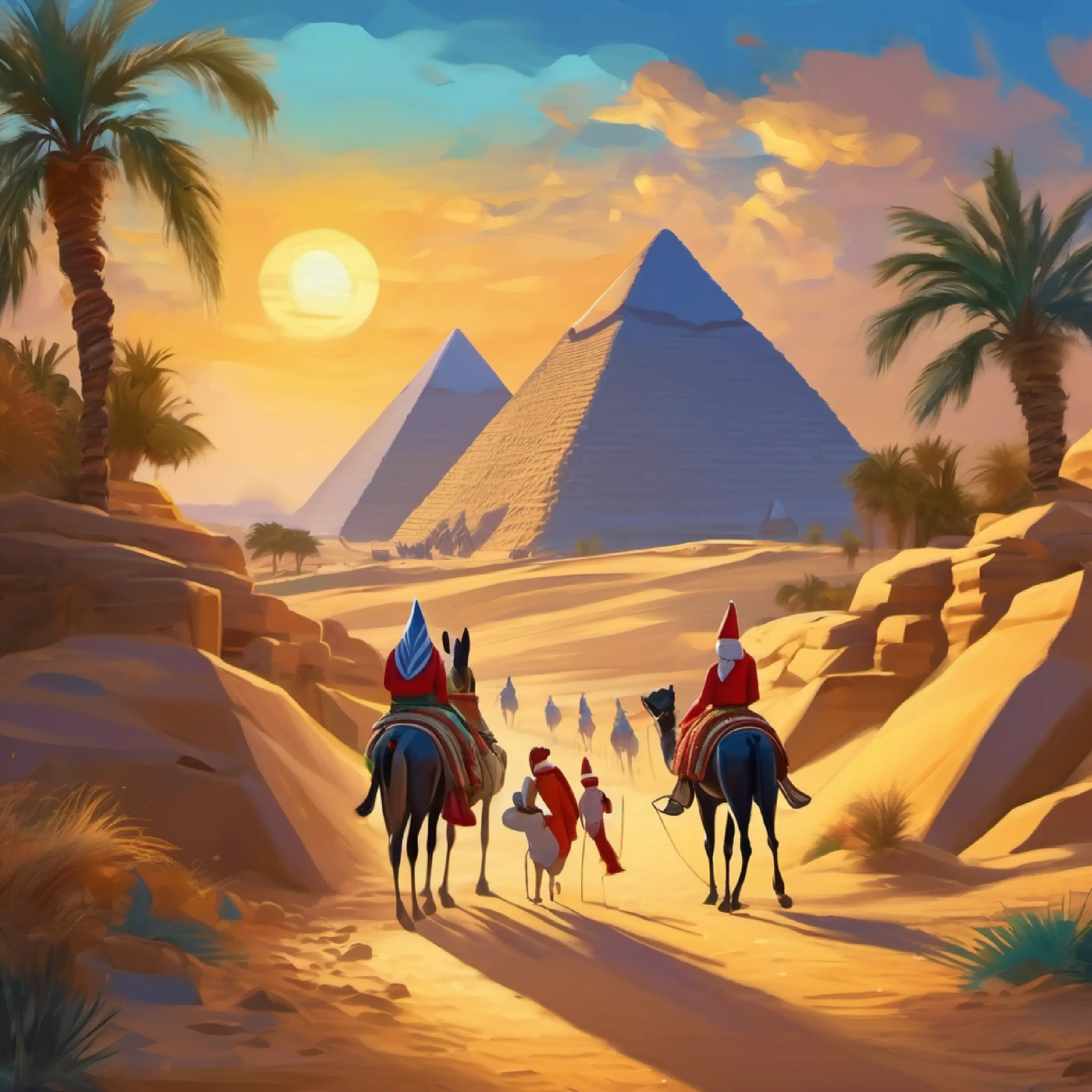 Arriving in Egypt, amazed by the pyramids.