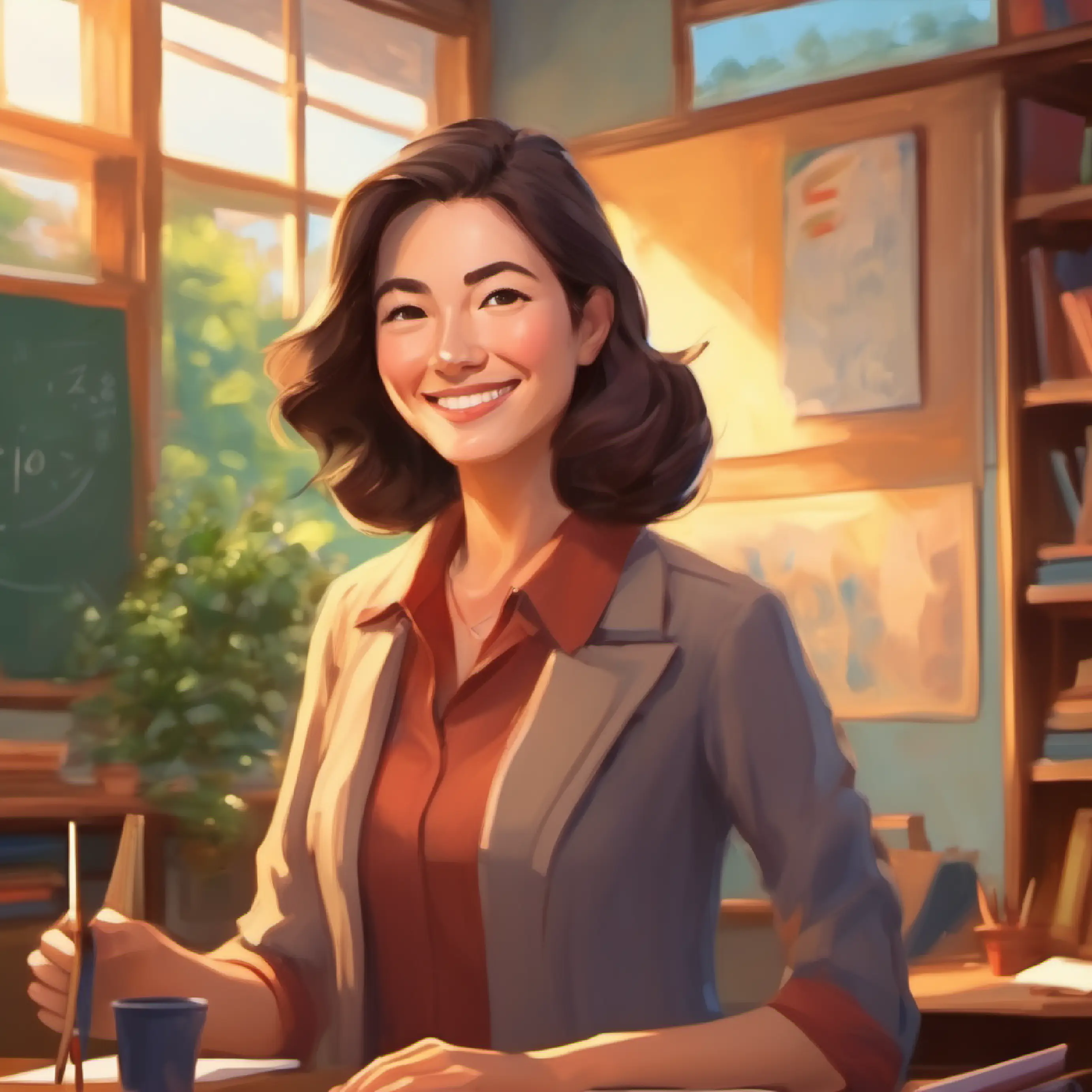 woman teacher smiling